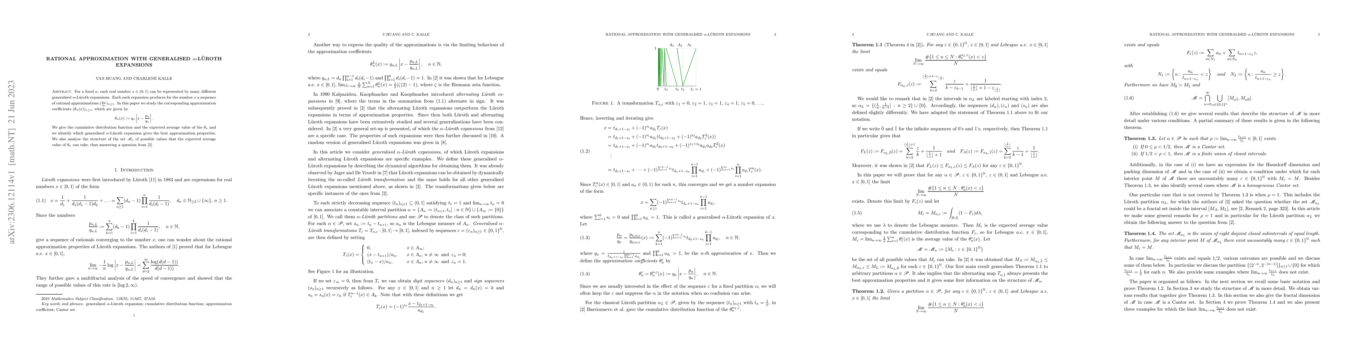 Thumbnail for Rational approximation with generalised $\alpha$-L\"{u}roth expansions