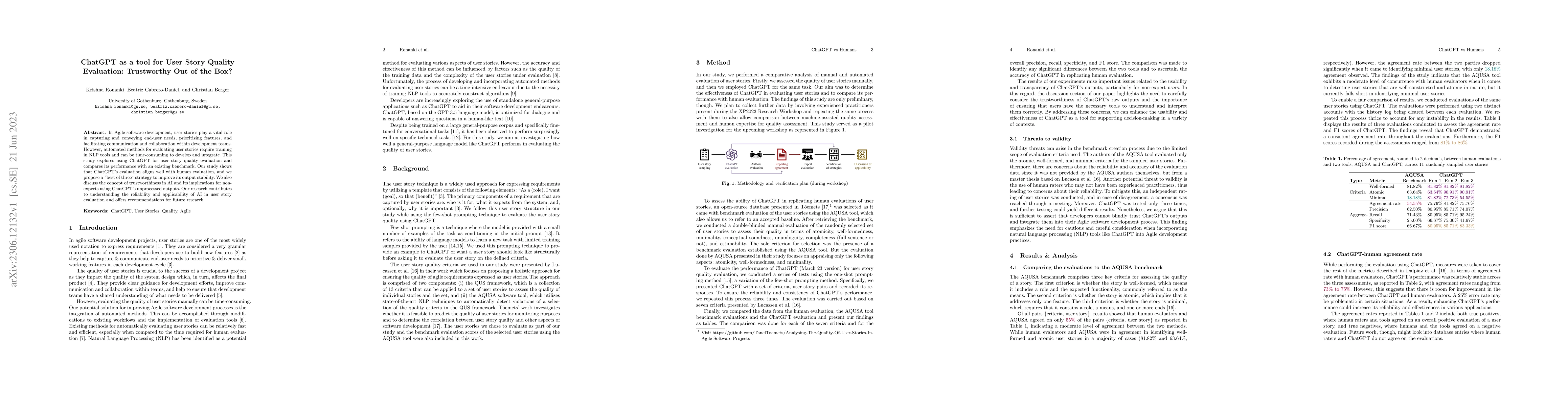 Thumbnail for ChatGPT as a tool for User Story Quality Evaluation: Trustworthy Out of
  the Box?