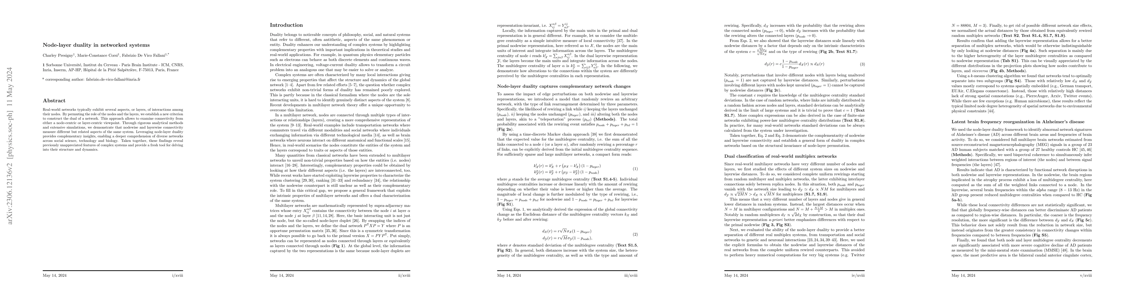 Thumbnail for Node-layer duality in networked systems