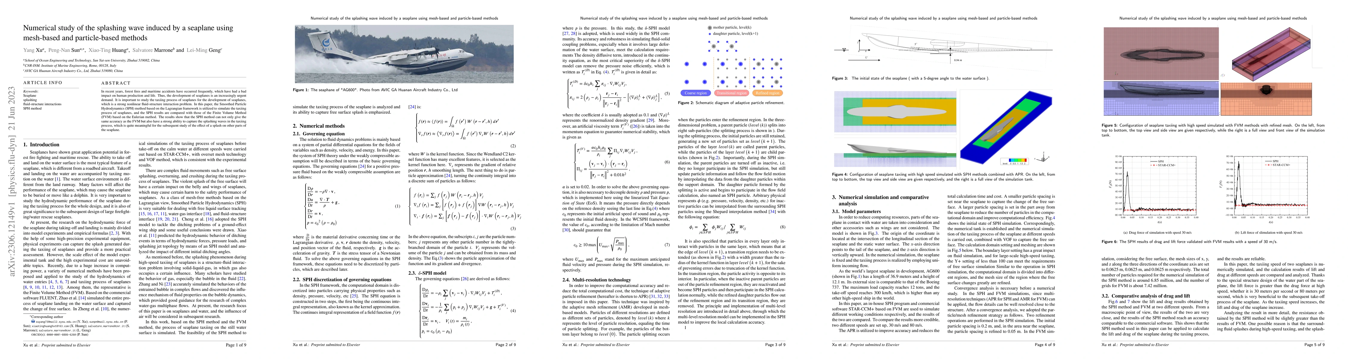 Thumbnail for Numerical study of the splashing wave induced by a seaplane using
  mesh-based and particle-based methods