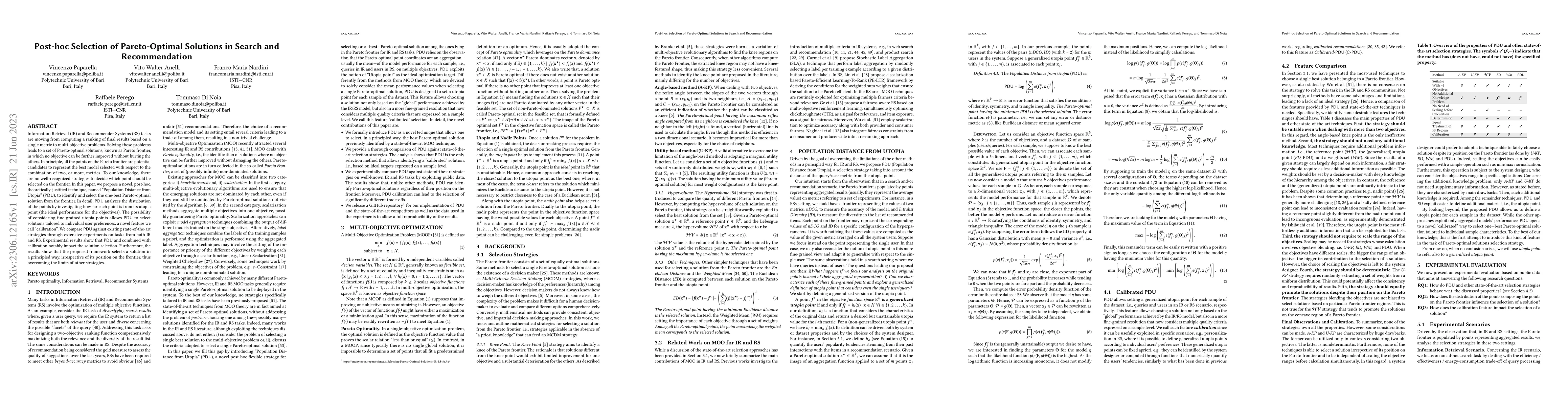 Thumbnail for Post-hoc Selection of Pareto-Optimal Solutions in Search and
  Recommendation
