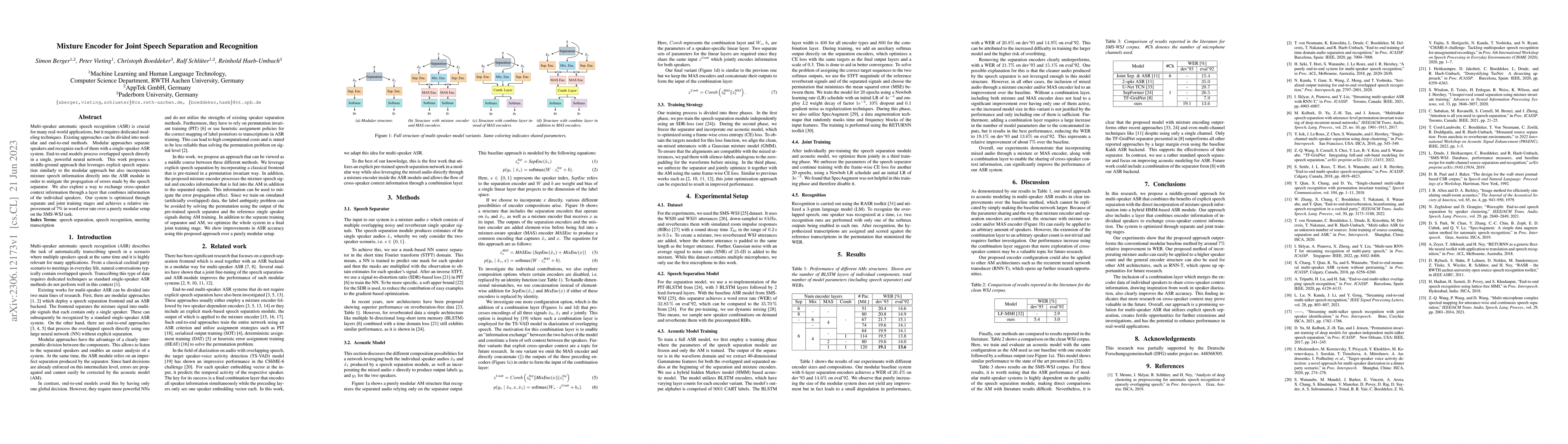 Thumbnail for Mixture Encoder for Joint Speech Separation and Recognition