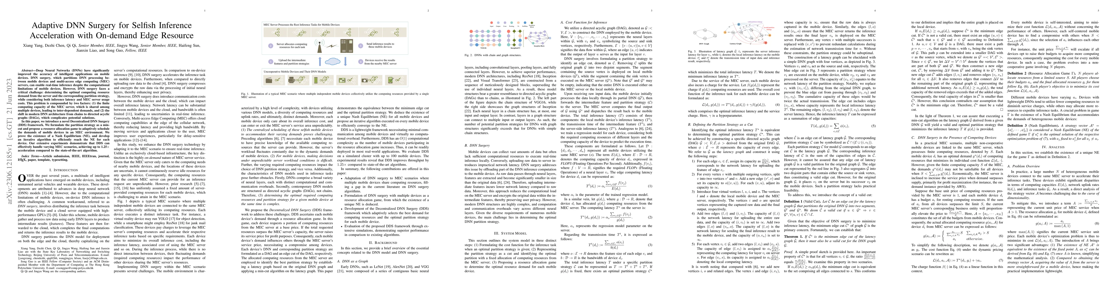 Thumbnail for Adaptive DNN Surgery for Selfish Inference Acceleration with On-demand
  Edge Resource