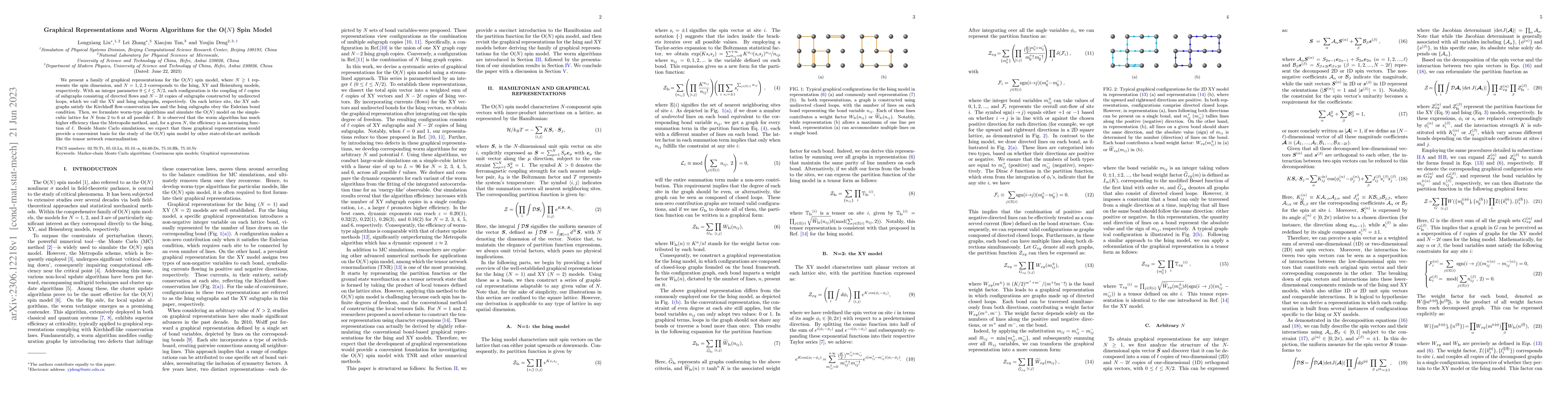 Thumbnail for Graphical Representations and Worm Algorithms for the O($N$) Spin Model