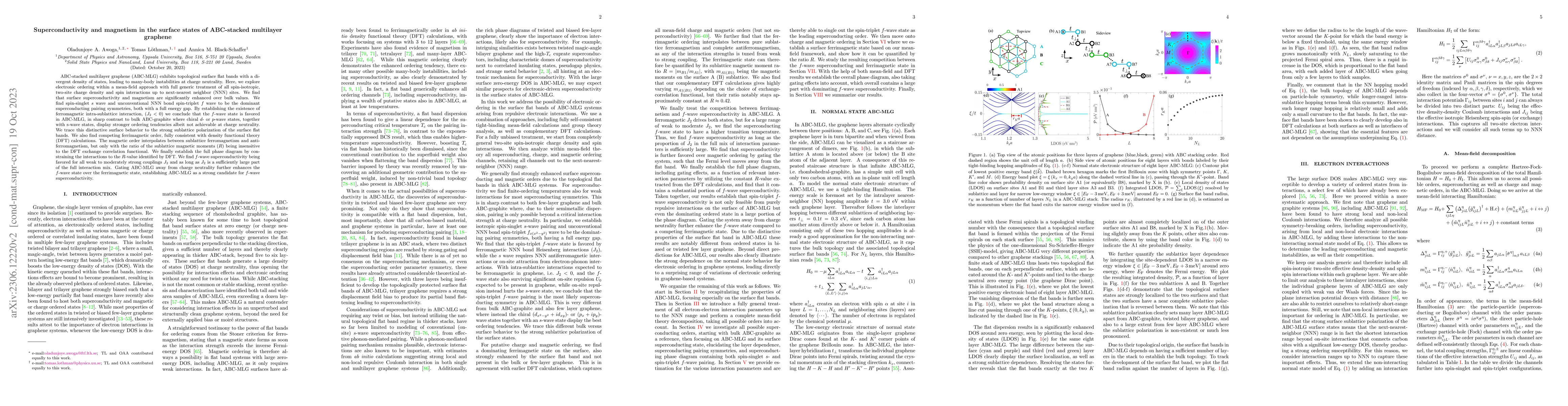 Thumbnail for Superconductivity and magnetism in the surface states of ABC-stacked
  multilayer graphene