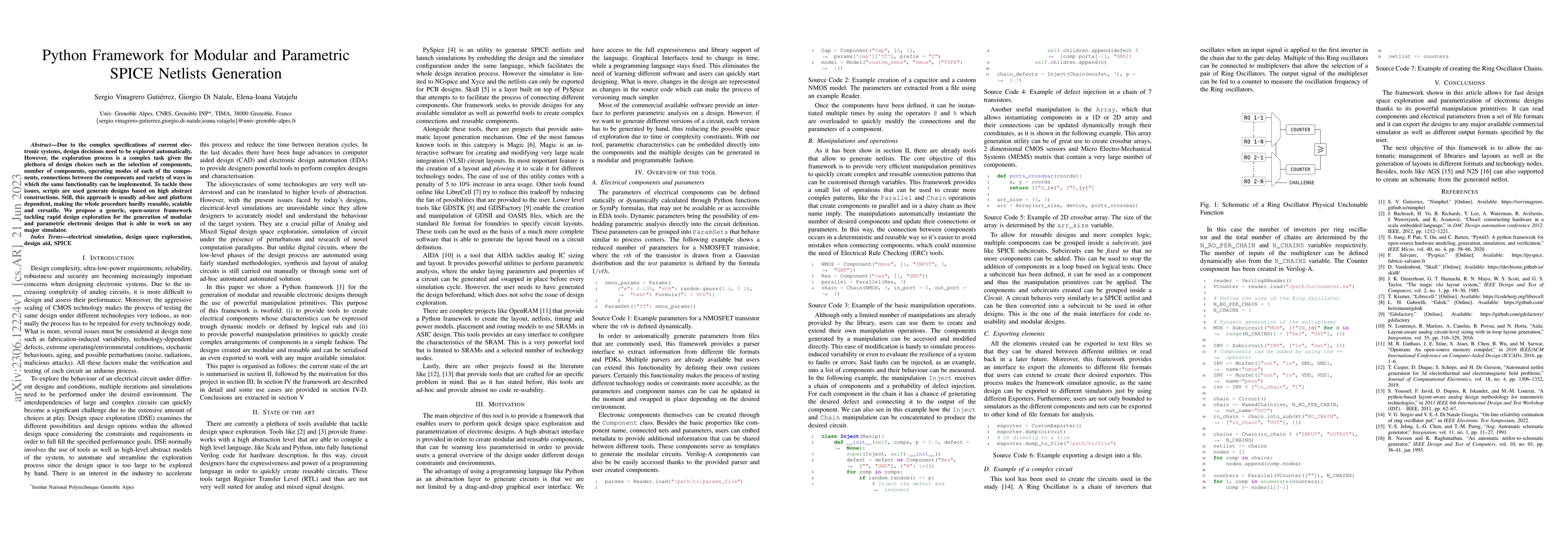 Thumbnail for Python Framework for Modular and Parametric SPICE Netlists Generation