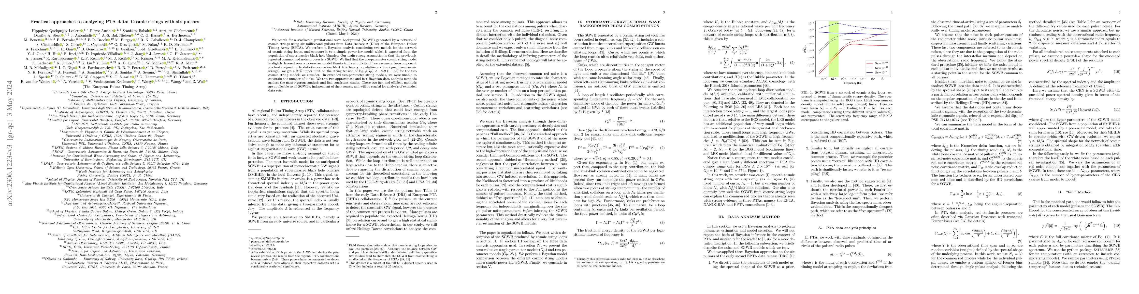 Thumbnail for Practical approaches to analyzing PTA data: Cosmic strings with six
  pulsars