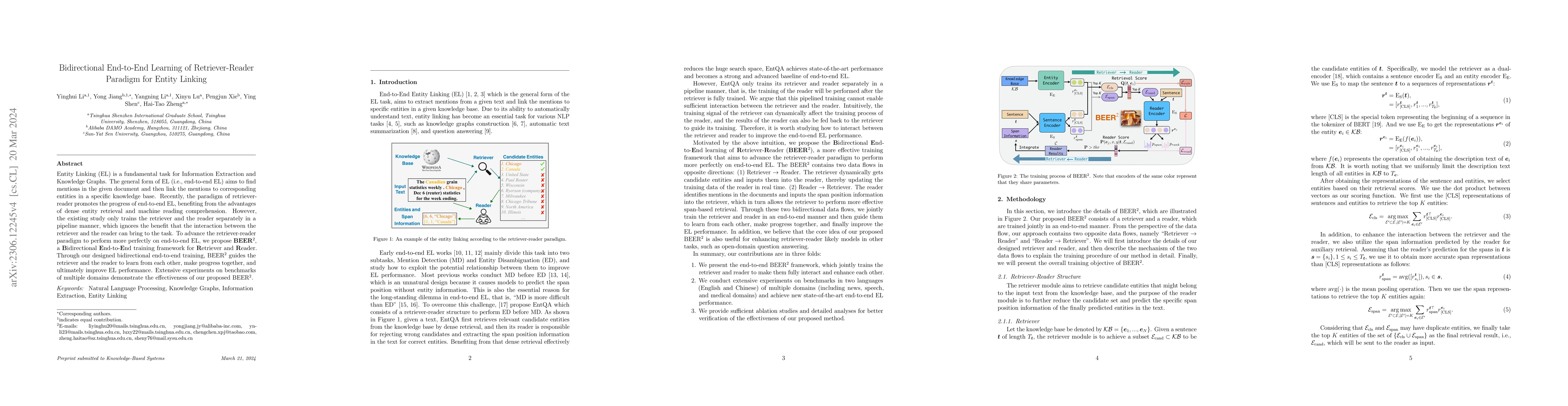 Thumbnail for Bidirectional End-to-End Learning of Retriever-Reader Paradigm for
  Entity Linking