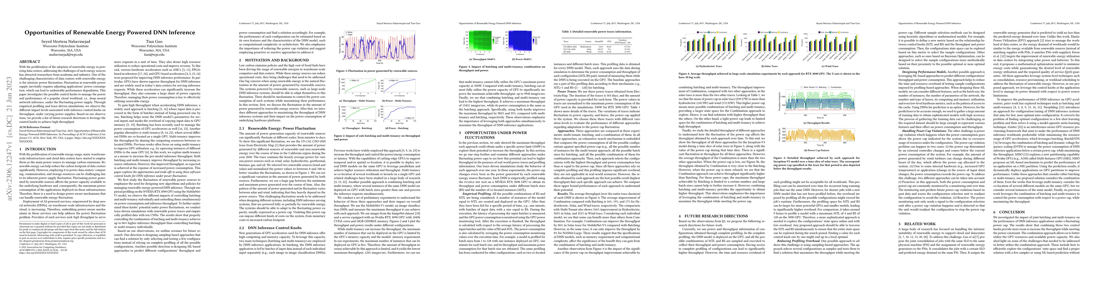 Thumbnail for Opportunities of Renewable Energy Powered DNN Inference