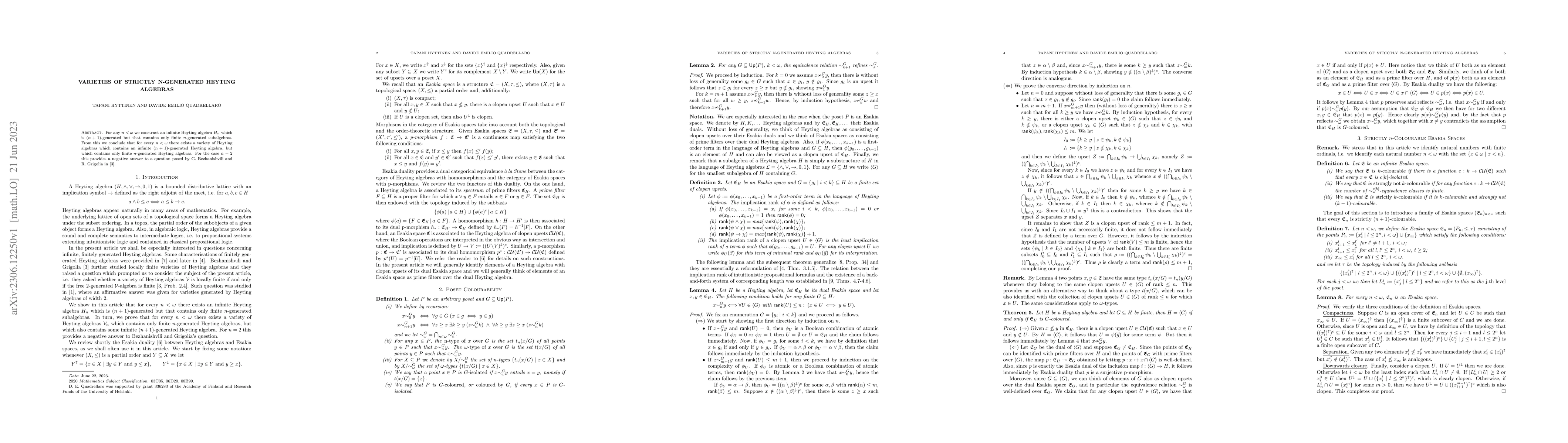 Thumbnail for Varieties of strictly n-generated Heyting algebras