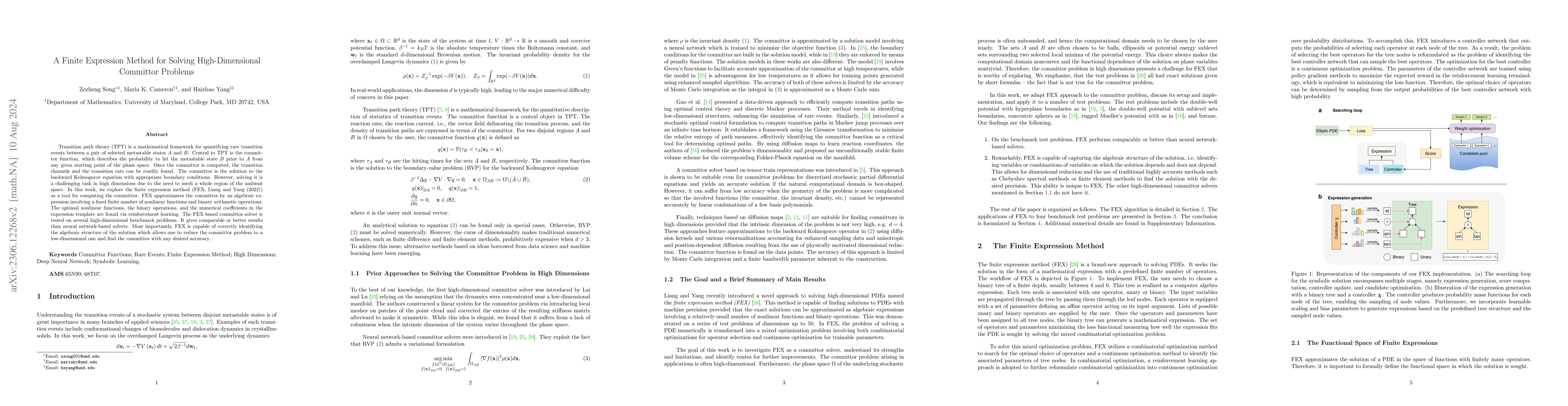 Thumbnail for A Finite Expression Method for Solving High-Dimensional Committor
  Problems