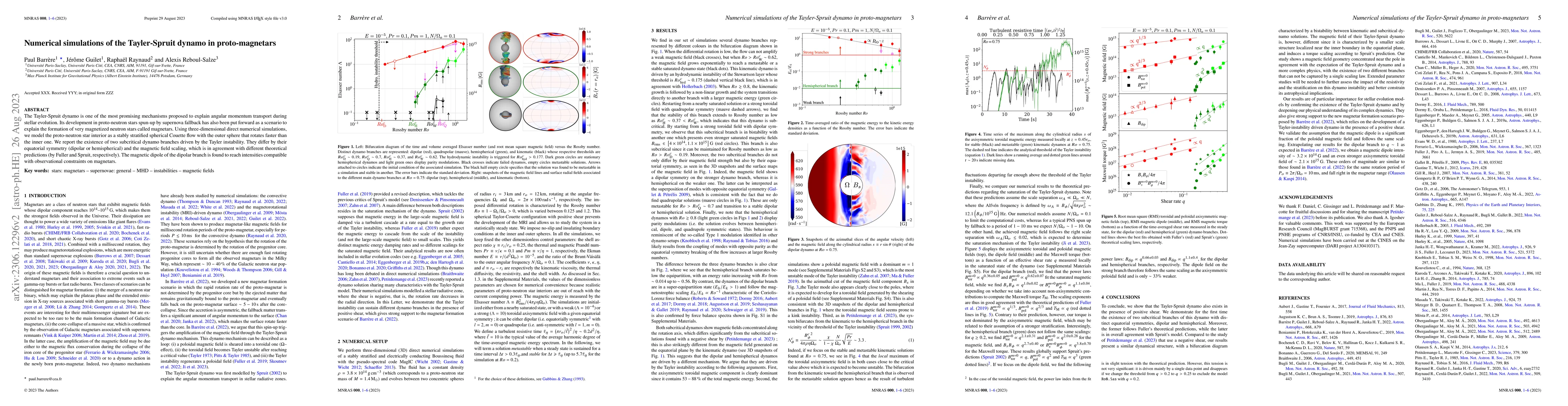 Thumbnail for Numerical simulations of the Tayler-Spruit dynamo in proto-magnetars