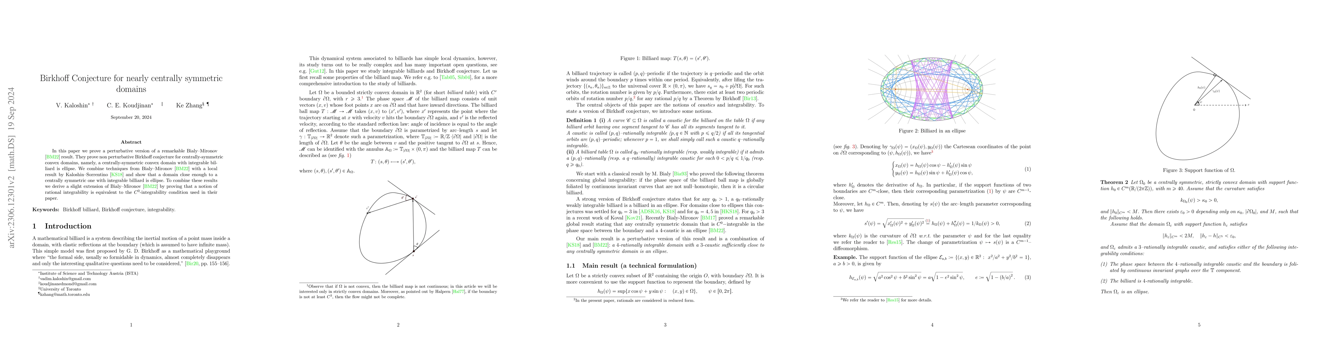 Thumbnail for Birkhoff Conjecture for nearly centrally symmetric domains