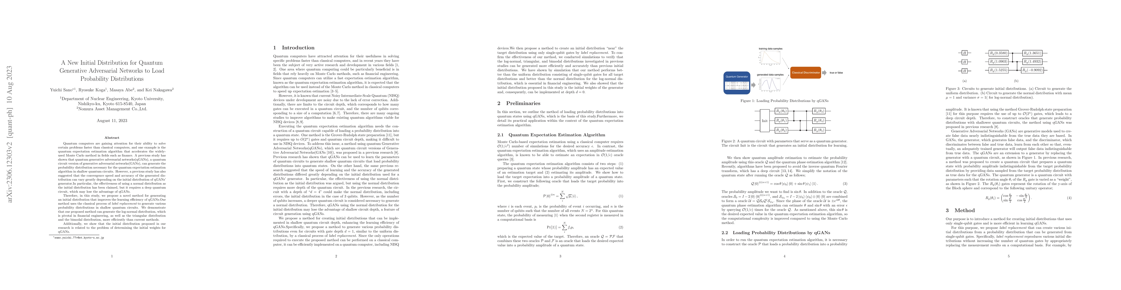 Thumbnail for A New Initial Distribution for Quantum Generative Adversarial Networks
  to Load Probability Distributions