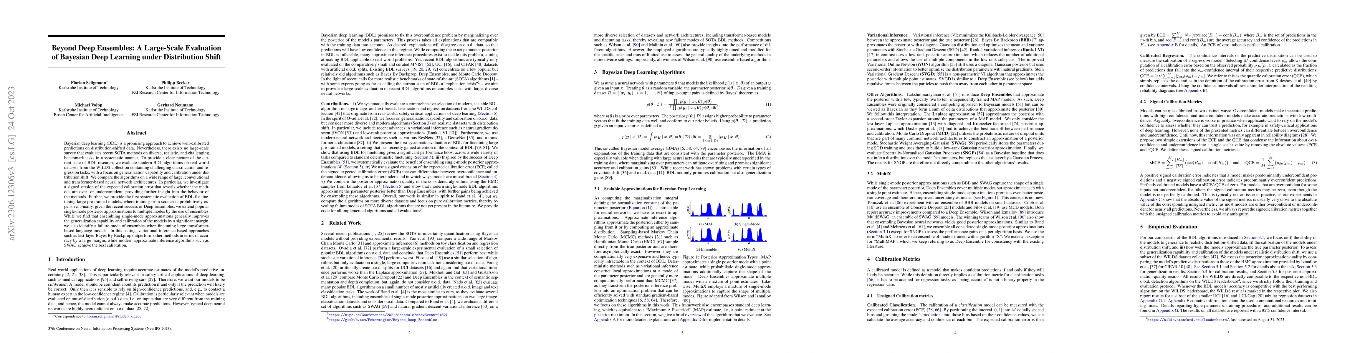 Thumbnail for Beyond Deep Ensembles: A Large-Scale Evaluation of Bayesian Deep
  Learning under Distribution Shift