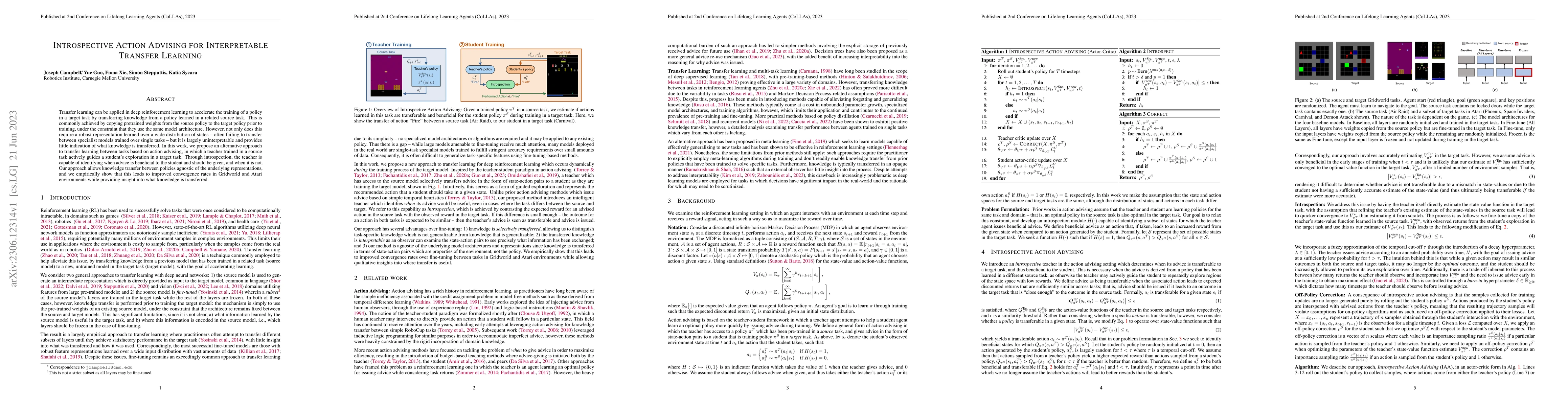 Thumbnail for Introspective Action Advising for Interpretable Transfer Learning