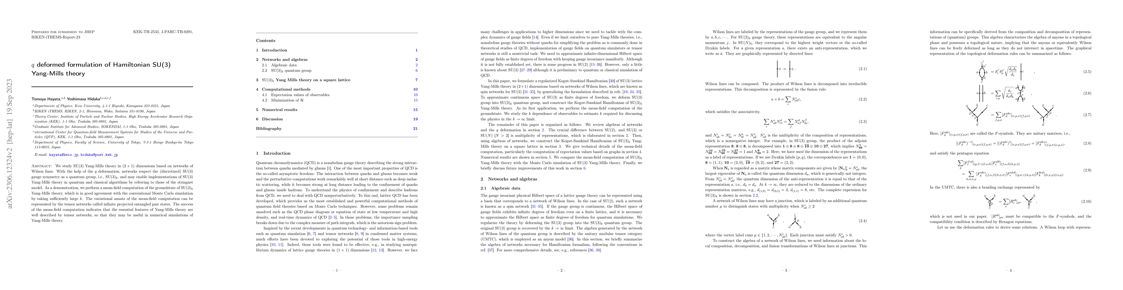 Thumbnail for $q$ deformed formulation of Hamiltonian SU(3) Yang-Mills theory