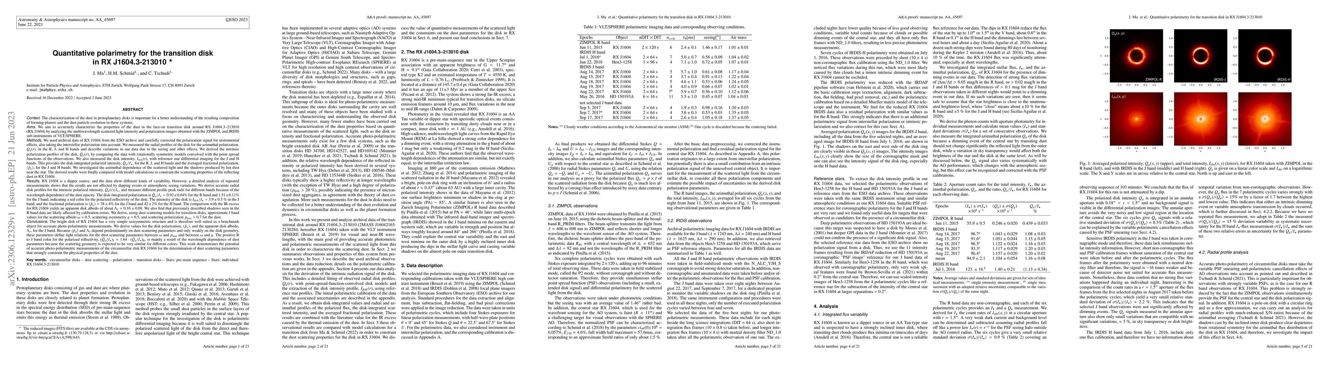 Thumbnail for Quantitative polarimetry for the transition disk in RX J1604.3-213010