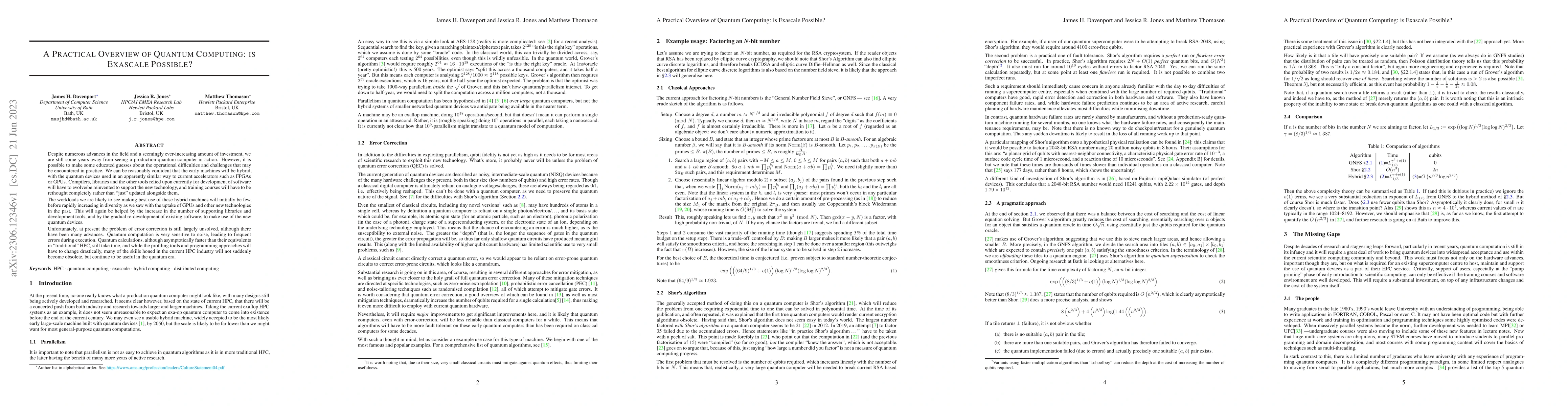 Thumbnail for A Practical Overview of Quantum Computing: Is Exascale Possible?