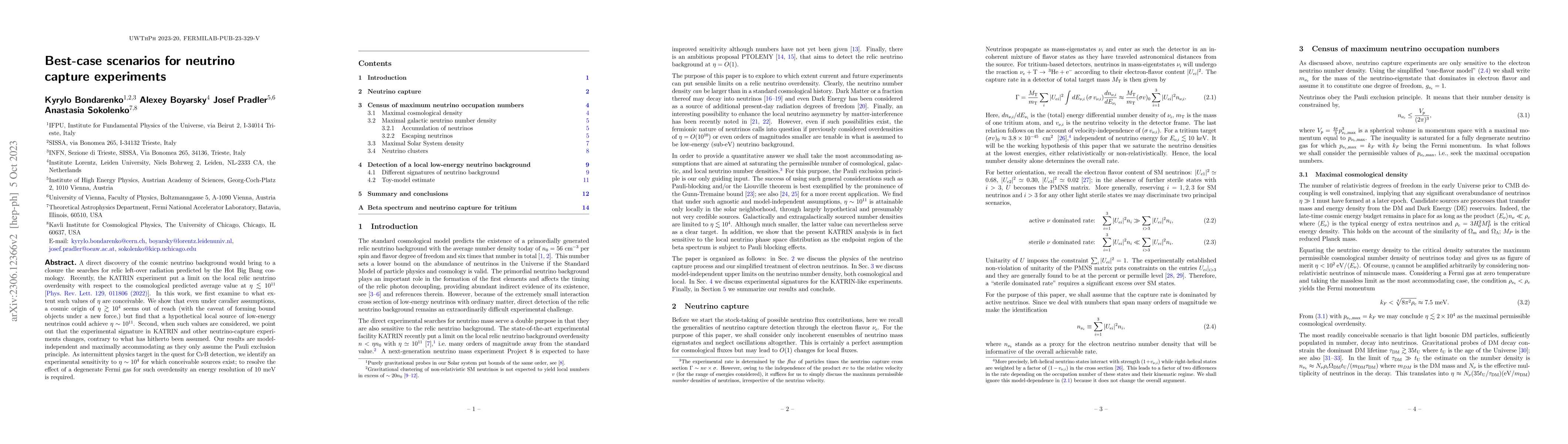 Thumbnail for Best-case scenarios for neutrino capture experiments