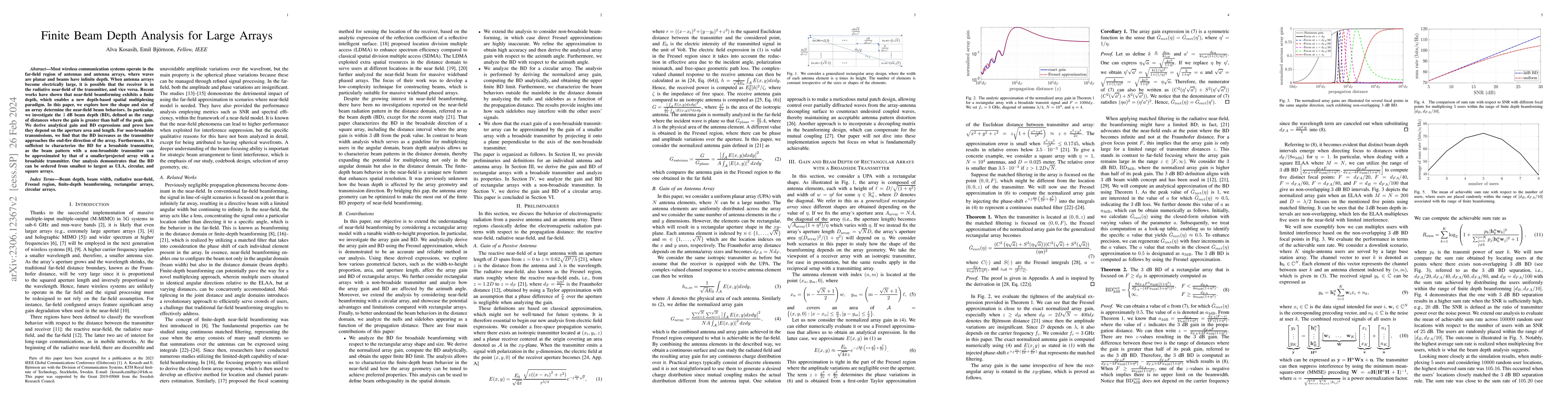 Thumbnail for Finite Beam Depth Analysis for Large Arrays