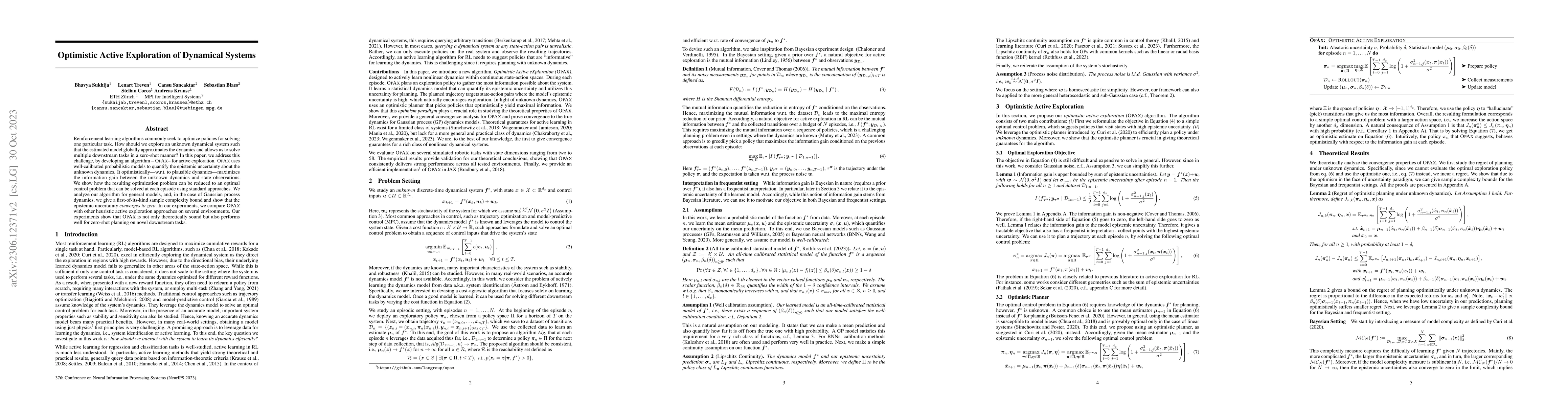 Thumbnail for Optimistic Active Exploration of Dynamical Systems