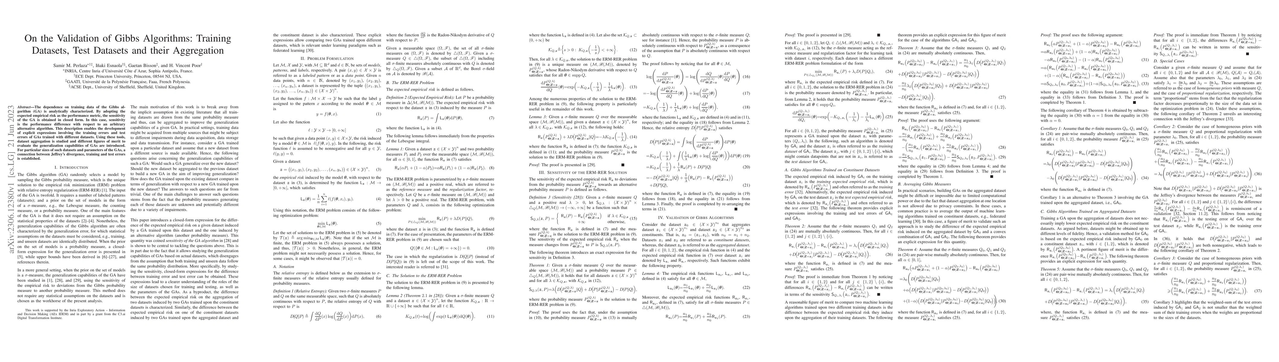Thumbnail for On the Validation of Gibbs Algorithms: Training Datasets, Test Datasets
  and their Aggregation