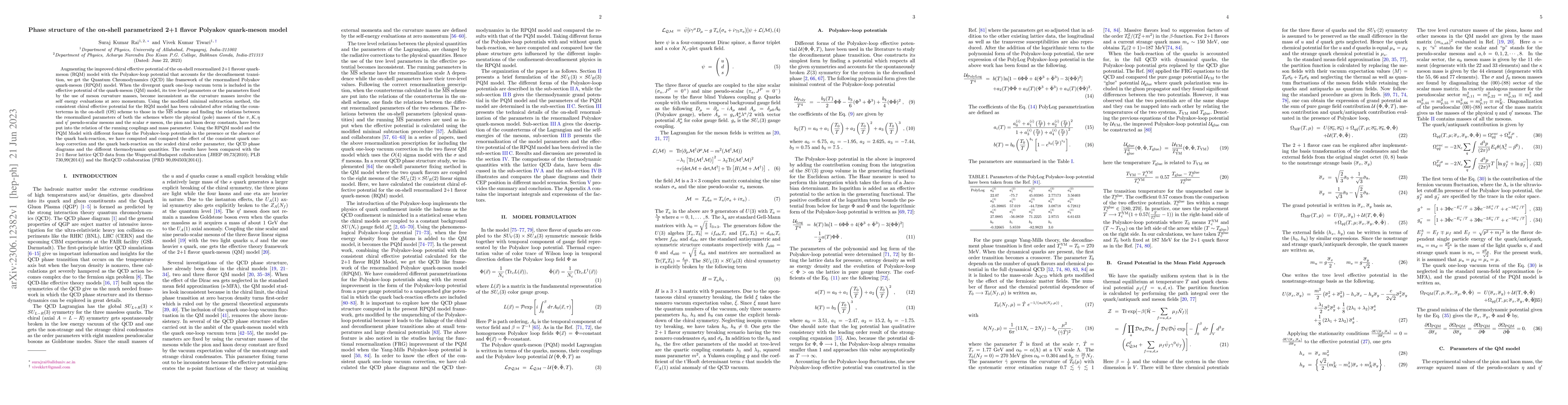 Thumbnail for Phase structure of the on-shell parametrized 2+1 flavor Polyakov
  quark-meson model