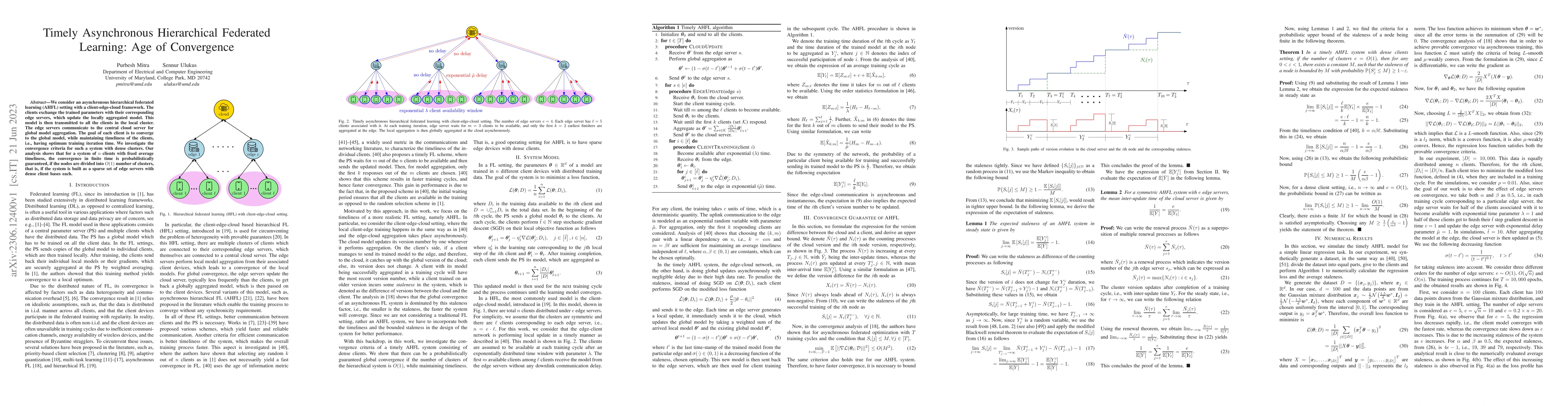 Thumbnail for Timely Asynchronous Hierarchical Federated Learning: Age of Convergence