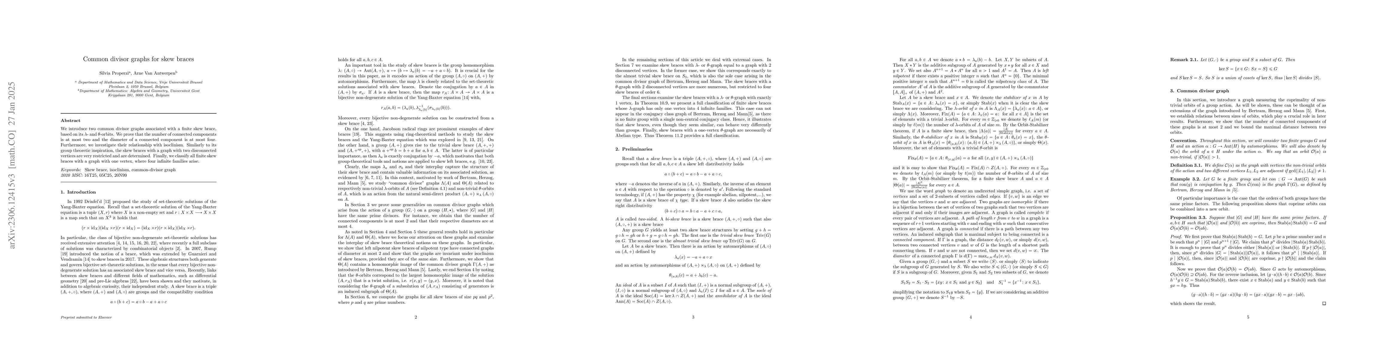 Thumbnail for Common divisor graphs for skew braces