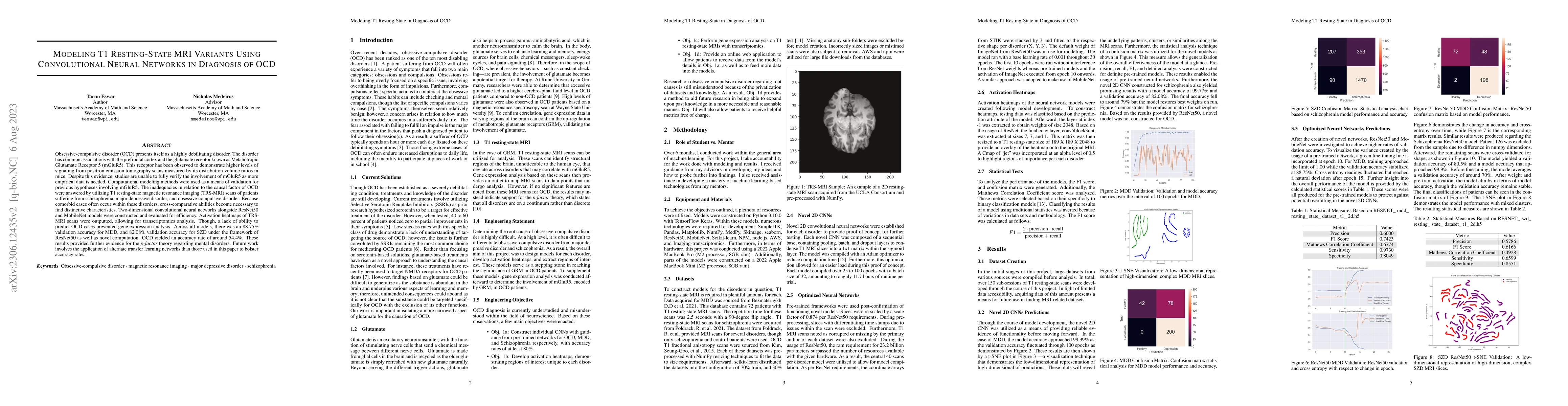 Thumbnail for Modeling T1 Resting-State MRI Variants Using Convolutional Neural
  Networks in Diagnosis of OCD