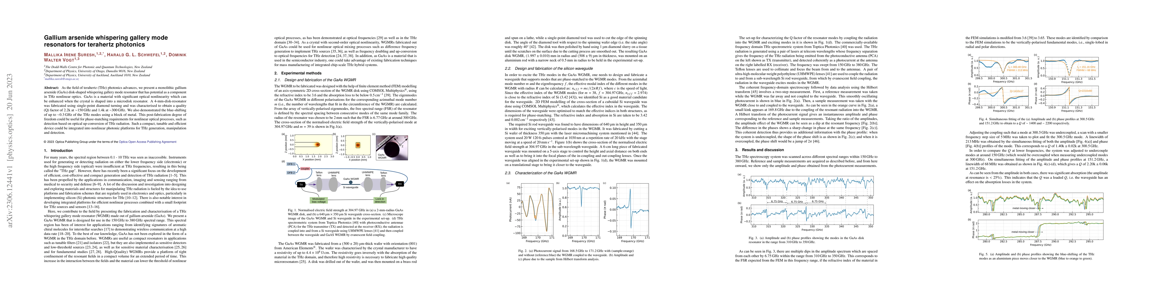 Thumbnail for Gallium arsenide whispering gallery mode resonators for terahertz
  photonics