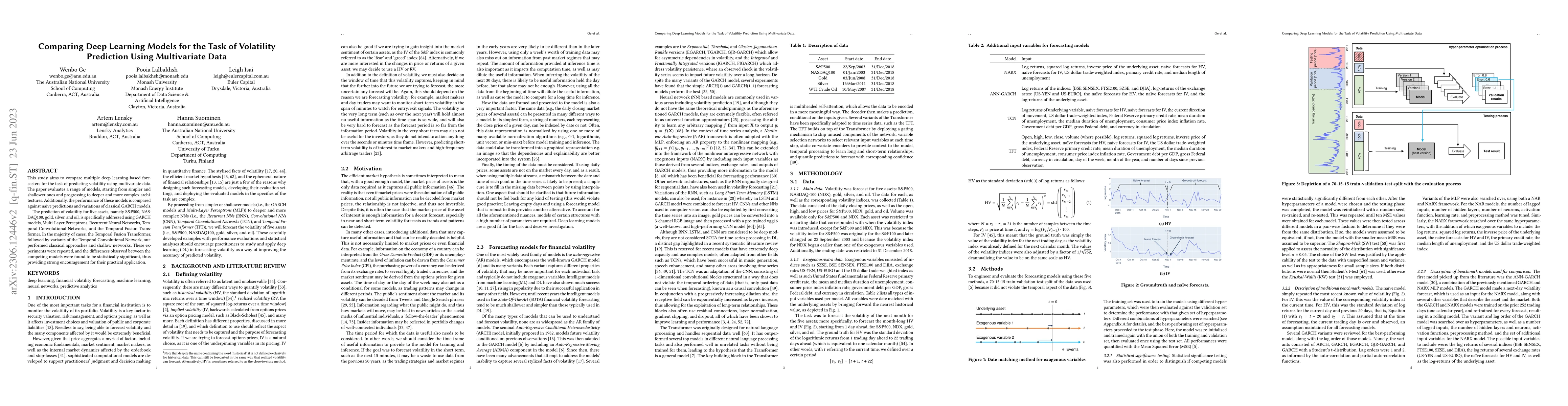 Thumbnail for Comparing Deep Learning Models for the Task of Volatility Prediction
  Using Multivariate Data