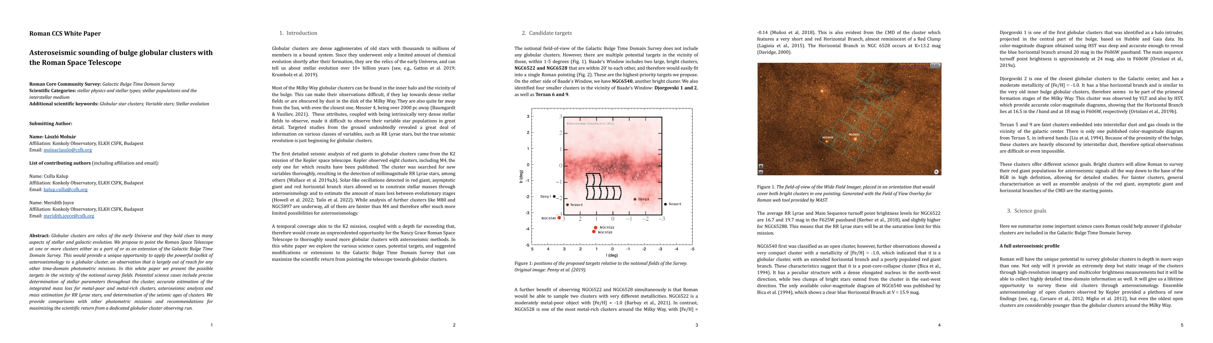 Thumbnail for Asteroseismic sounding of bulge globular clusters with the Roman Space
  Telescope
