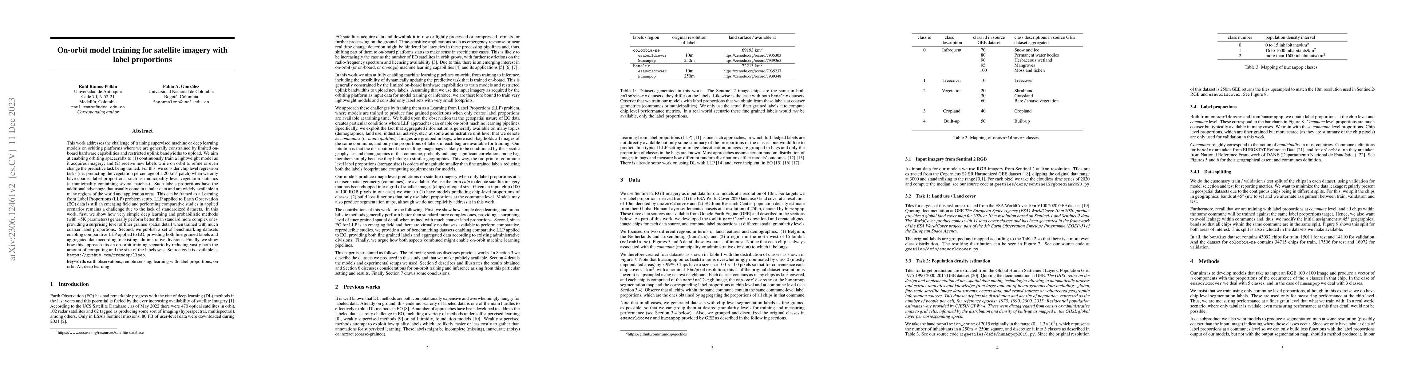 Thumbnail for On-orbit model training for satellite imagery with label proportions