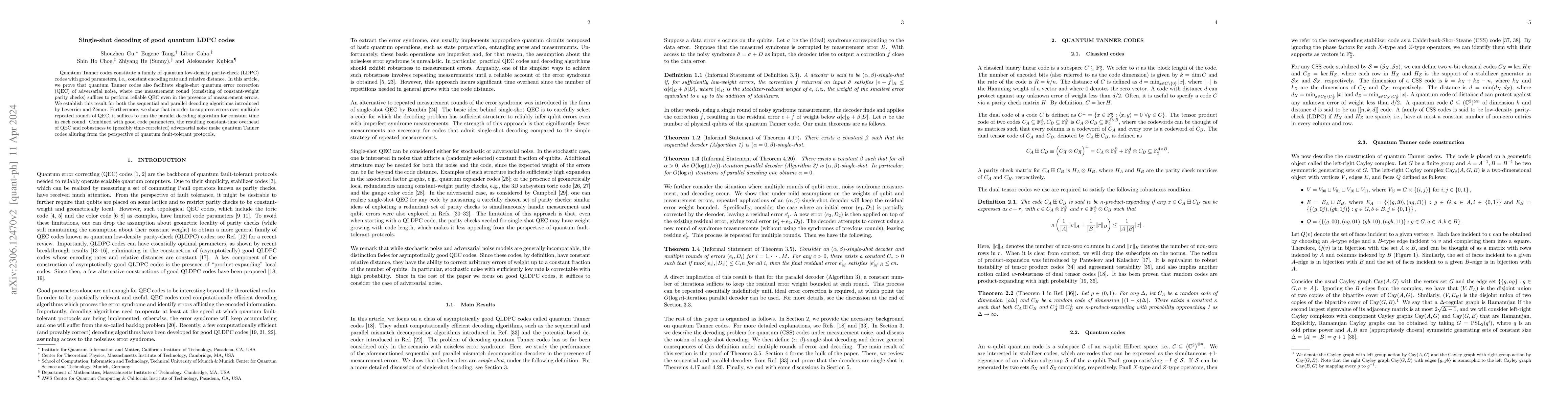 Thumbnail for Single-shot decoding of good quantum LDPC codes