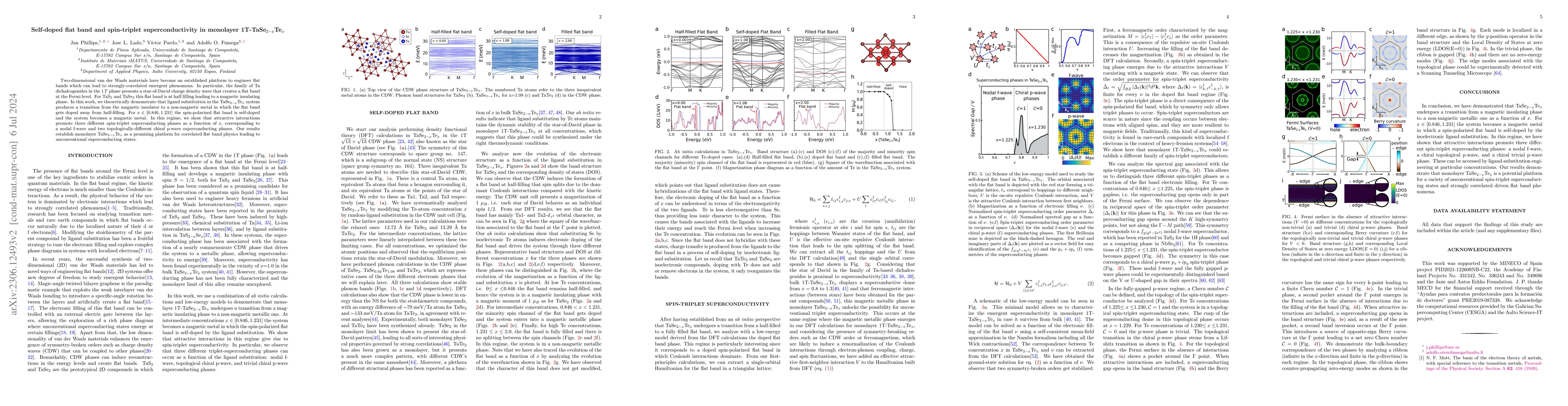 Thumbnail for Self-doped flat band and spin-triplet superconductivity in monolayer
  1T-TaSe$_{2-x}$Te$_{x}$