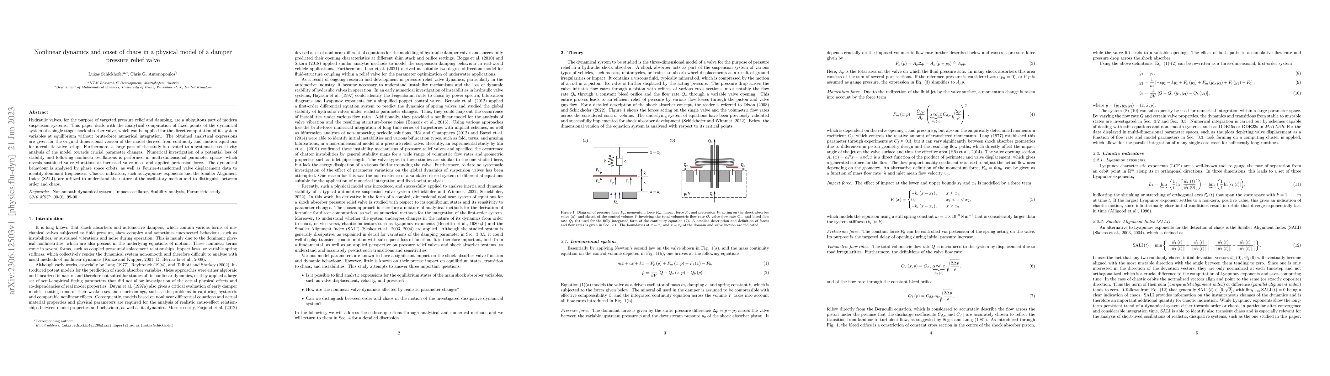 Thumbnail for Nonlinear dynamics and onset of chaos in a physical model of a damper
  pressure relief valve