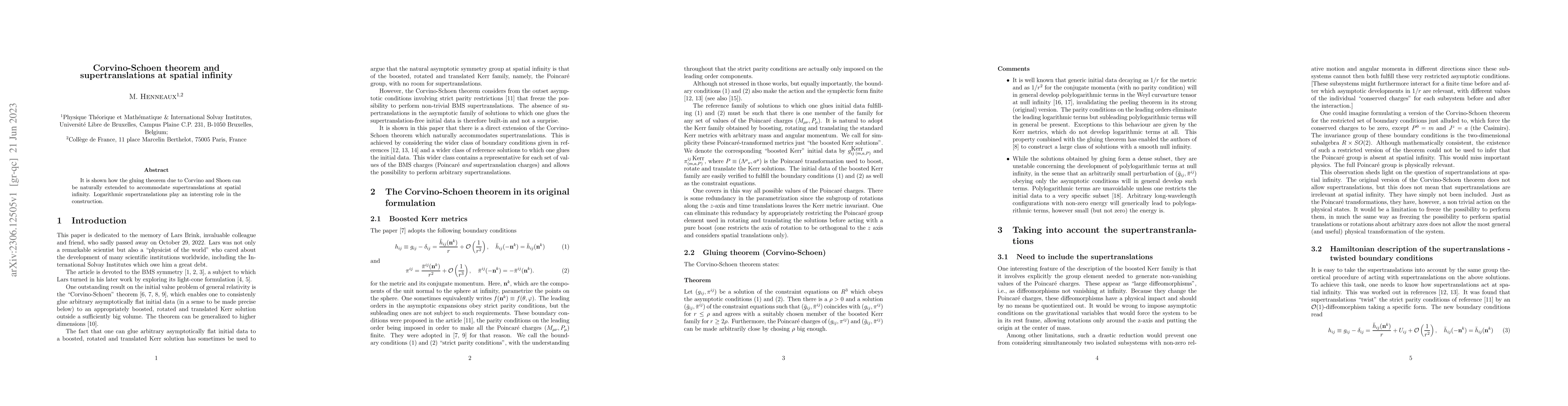 Thumbnail for Corvino-Schoen theorem and supertranslations at spatial infinity