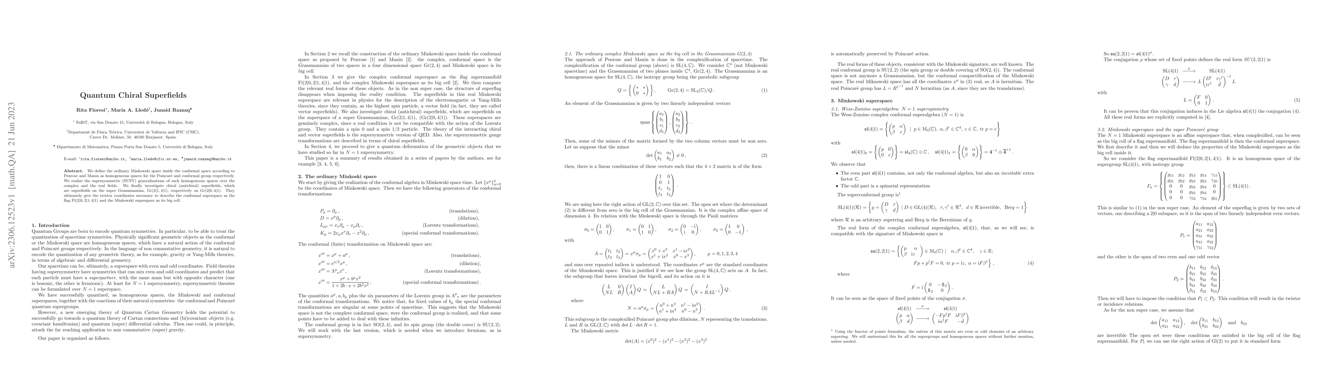 Thumbnail for Quantum Chiral Superfields