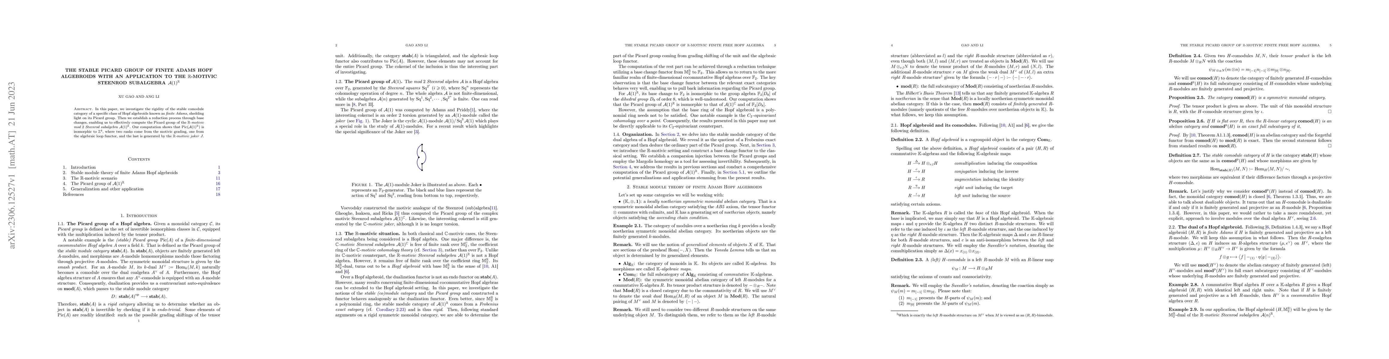 Thumbnail for The stable Picard group of finite Adams Hopf algebroids with an
  application to the $\mathbb{R}$-motivic Steenrod subalgebra
  $\mathcal{A}(1)^{\mathbb{R}}$