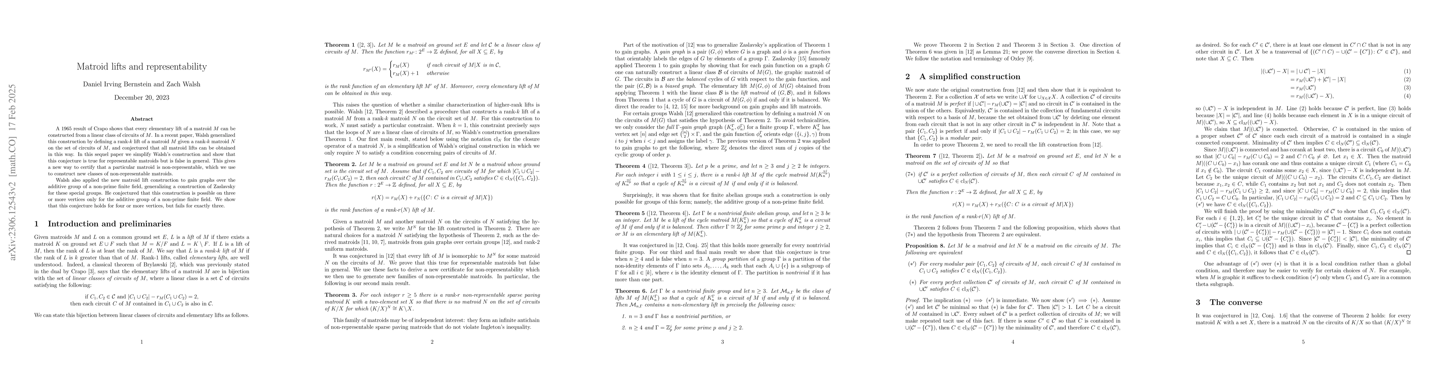 Thumbnail for Matroid lifts and representability