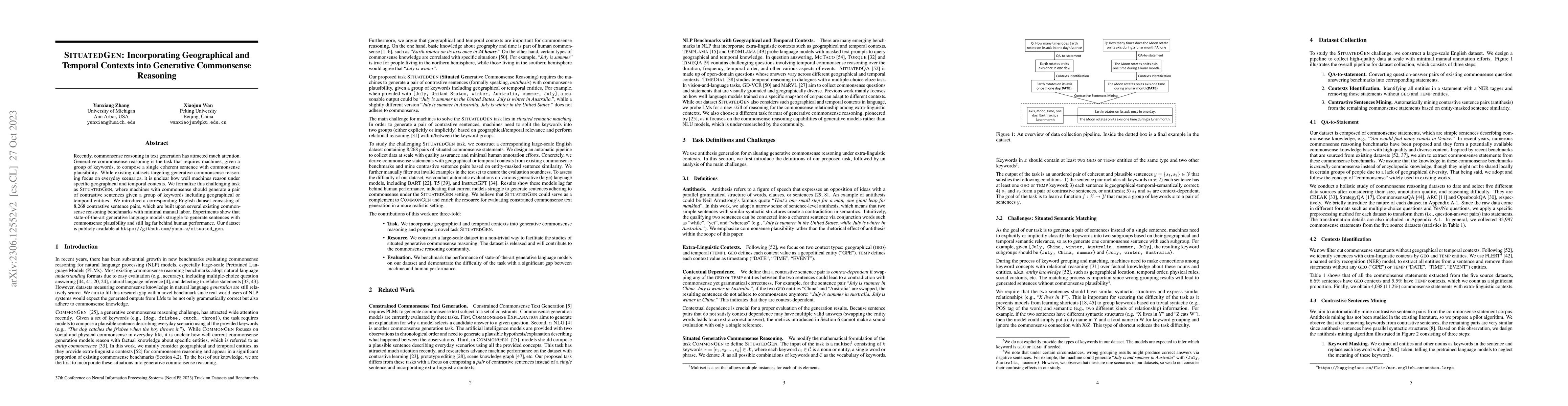 Thumbnail for SituatedGen: Incorporating Geographical and Temporal Contexts into
  Generative Commonsense Reasoning