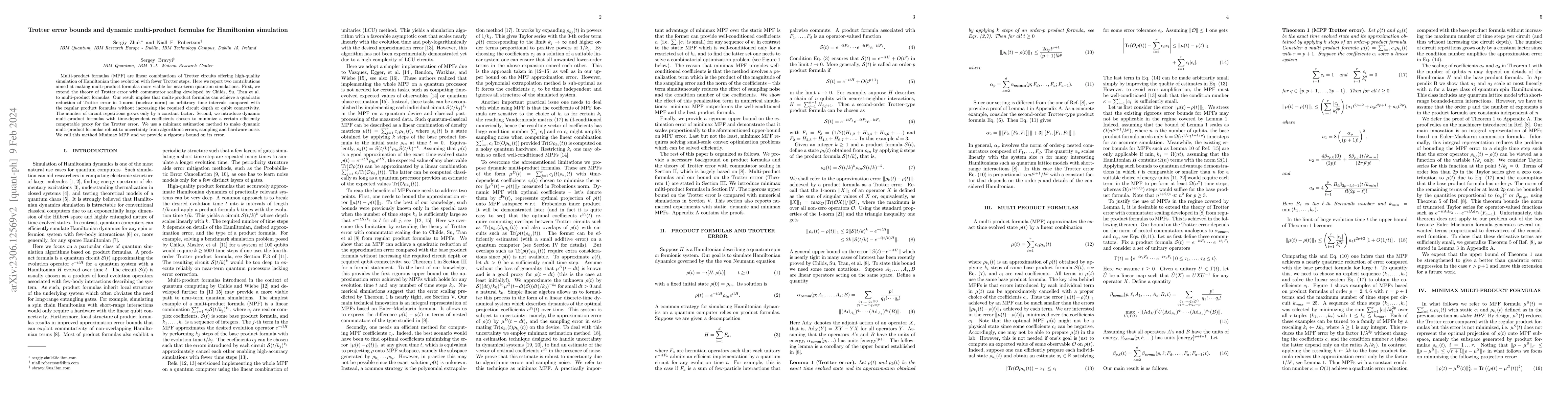 Thumbnail for Trotter error bounds and dynamic multi-product formulas for Hamiltonian
  simulation