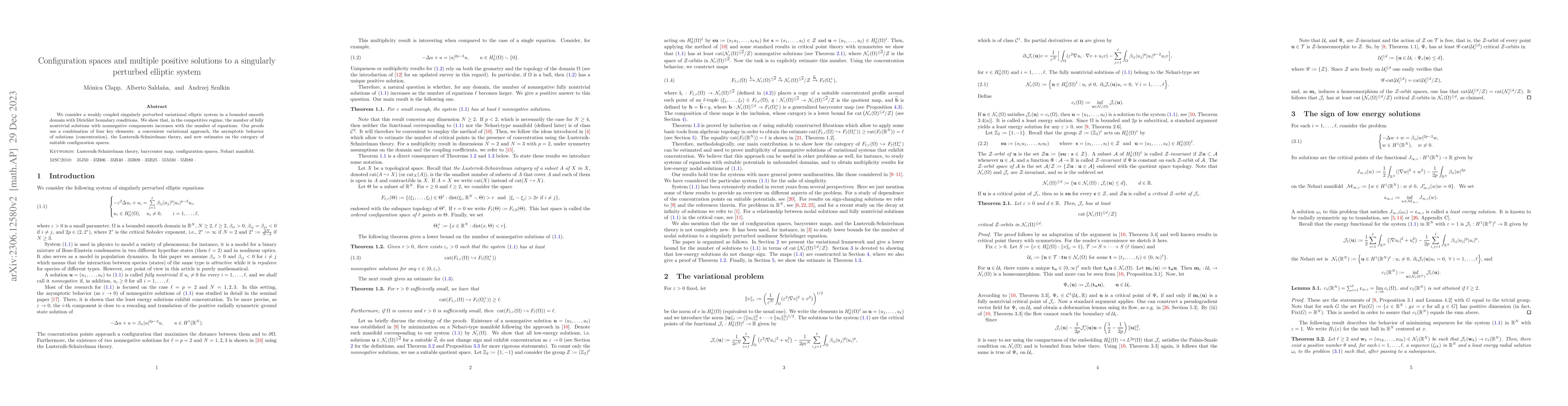 Thumbnail for Configuration spaces and multiple positive solutions to a singularly
  perturbed elliptic system
