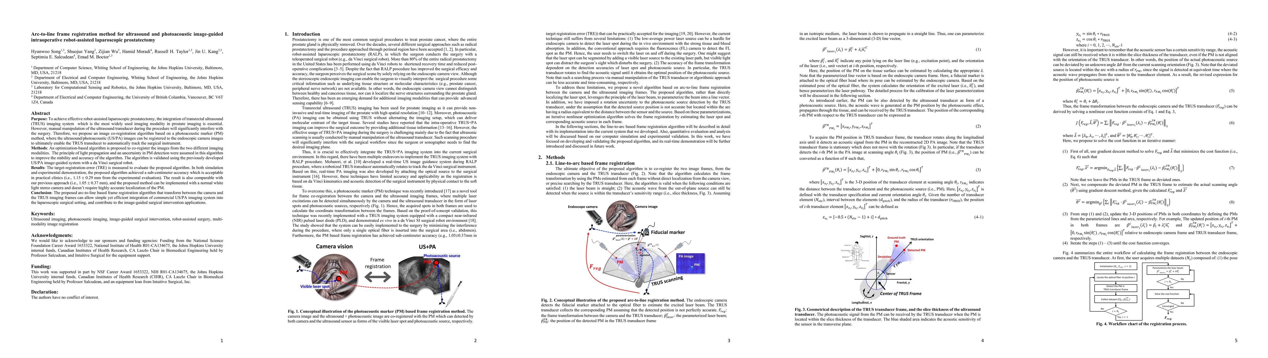 Thumbnail for Arc-to-line frame registration method for ultrasound and photoacoustic
  image-guided intraoperative robot-assisted laparoscopic prostatectomy