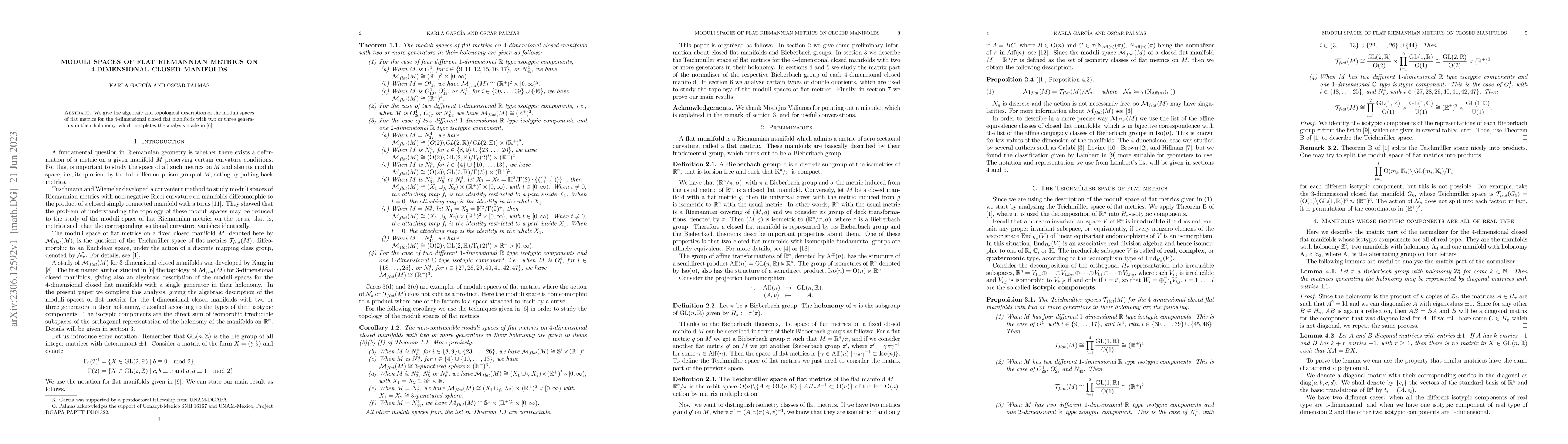 Thumbnail for Moduli spaces of flat Riemannian metrics on 4-dimensional closed
  manifolds
