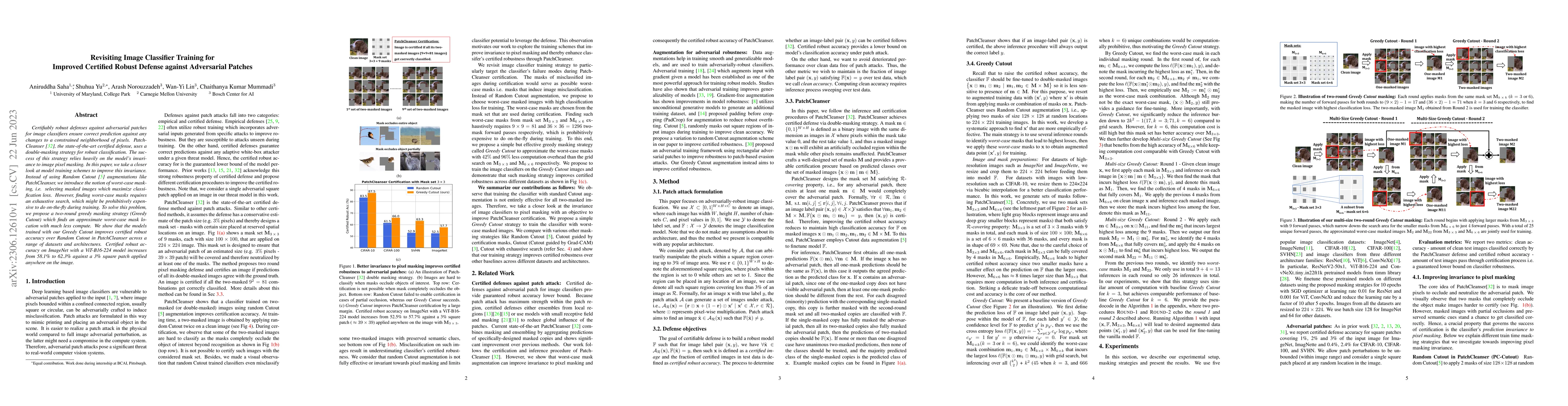 Thumbnail for Revisiting Image Classifier Training for Improved Certified Robust
  Defense against Adversarial Patches