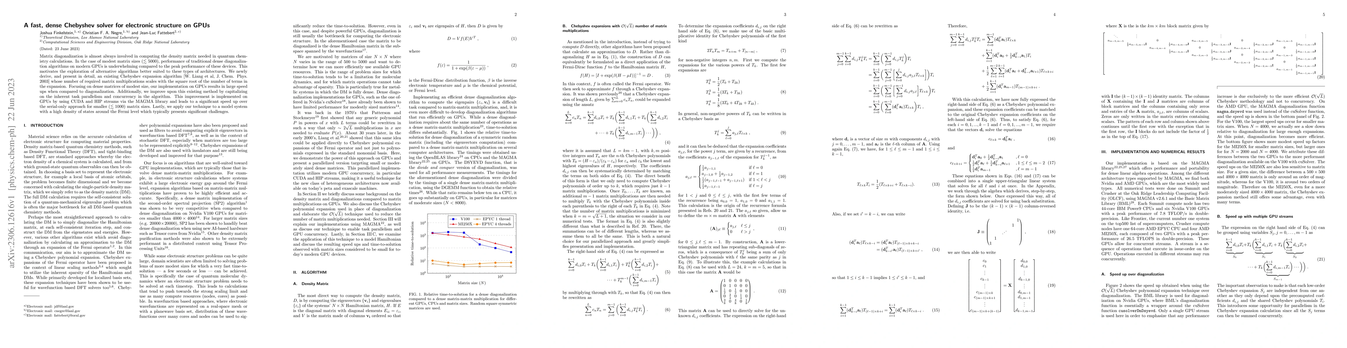 Thumbnail for A fast, dense Chebyshev solver for electronic structure on GPUs