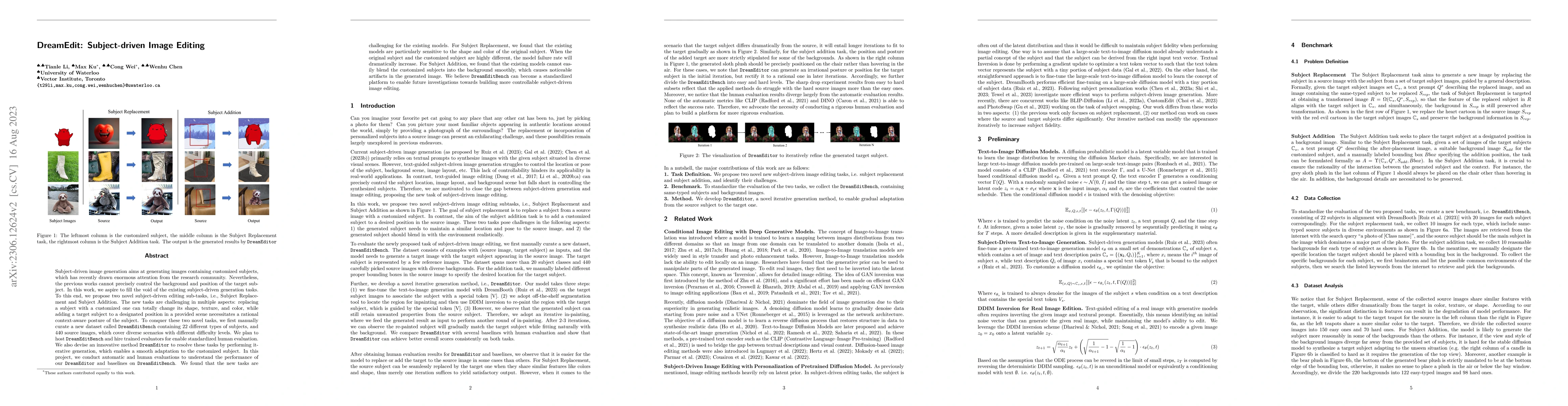 Thumbnail for DreamEdit: Subject-driven Image Editing